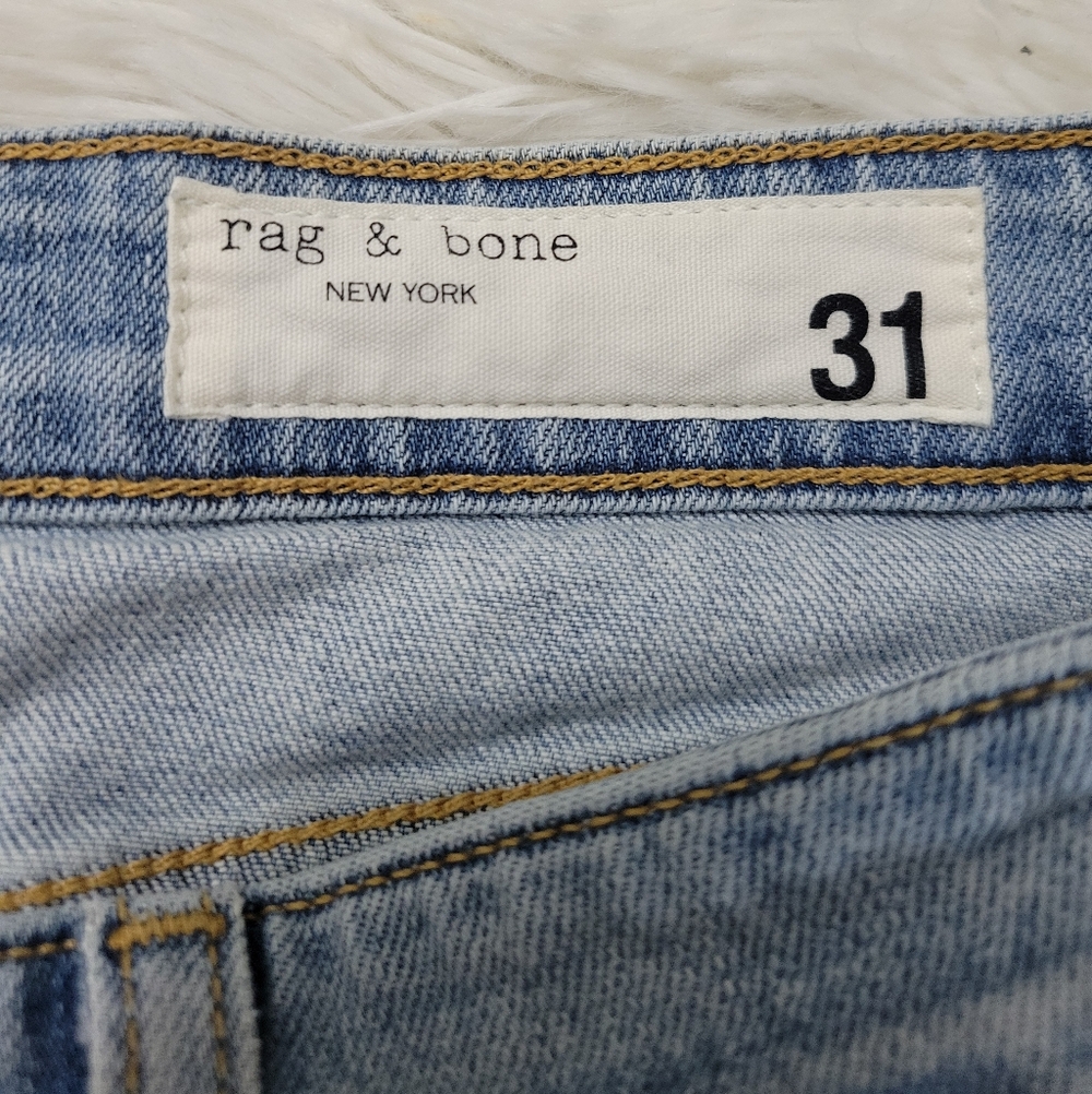 Rag & Bone Dre Low Rise Slim Boyfriend Jeans Women's Sz 31 Ankle Crop Distressed - Picture 4 of 9